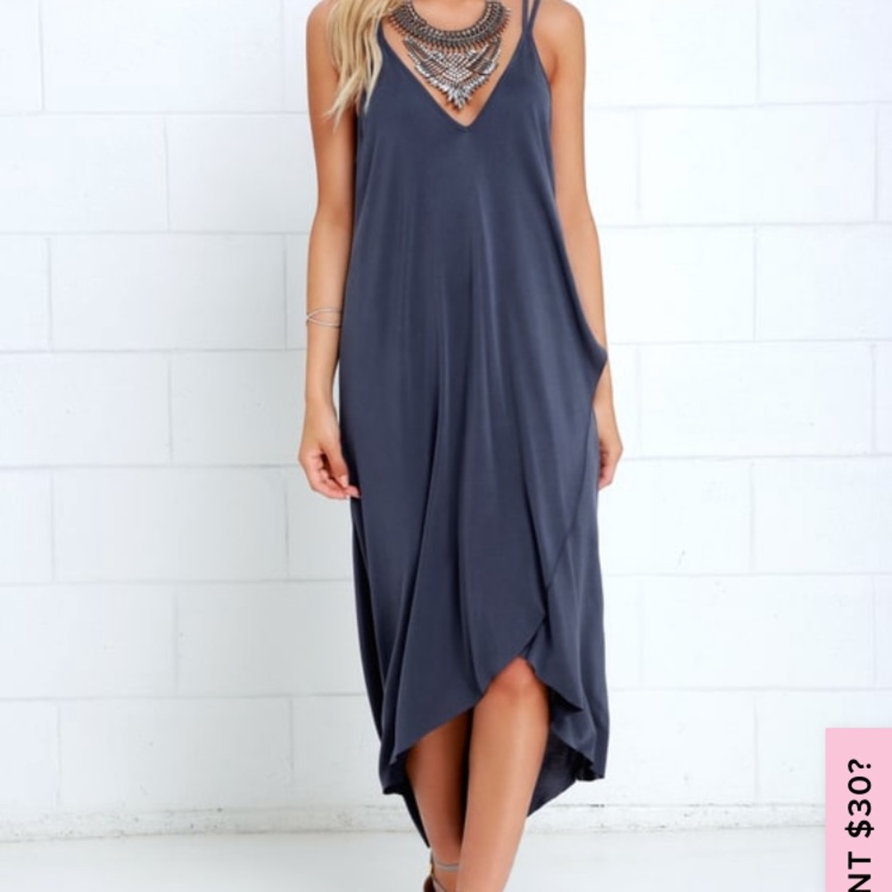 Washed Blue High Low Dress